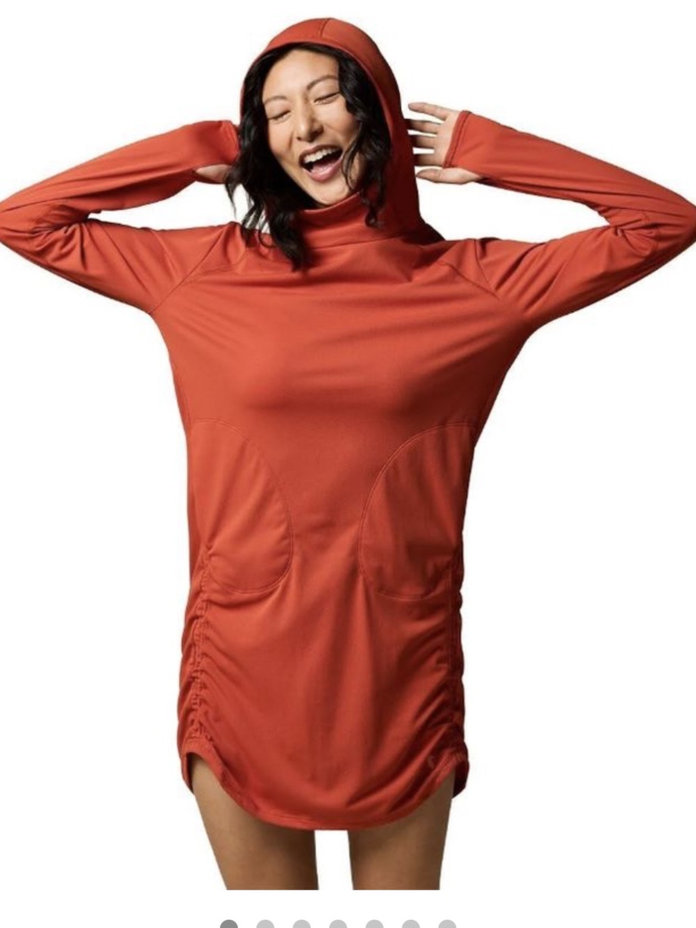 Cotopaxi Sombra Sun Dress Large Orange Hooded Long Sleeve UPF 50+ Travel
